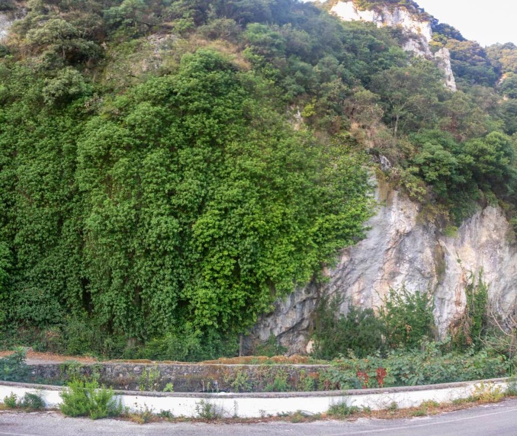 Pagoi Waterfall during the dry summer season Pagoi Waterfall during the dry summer season