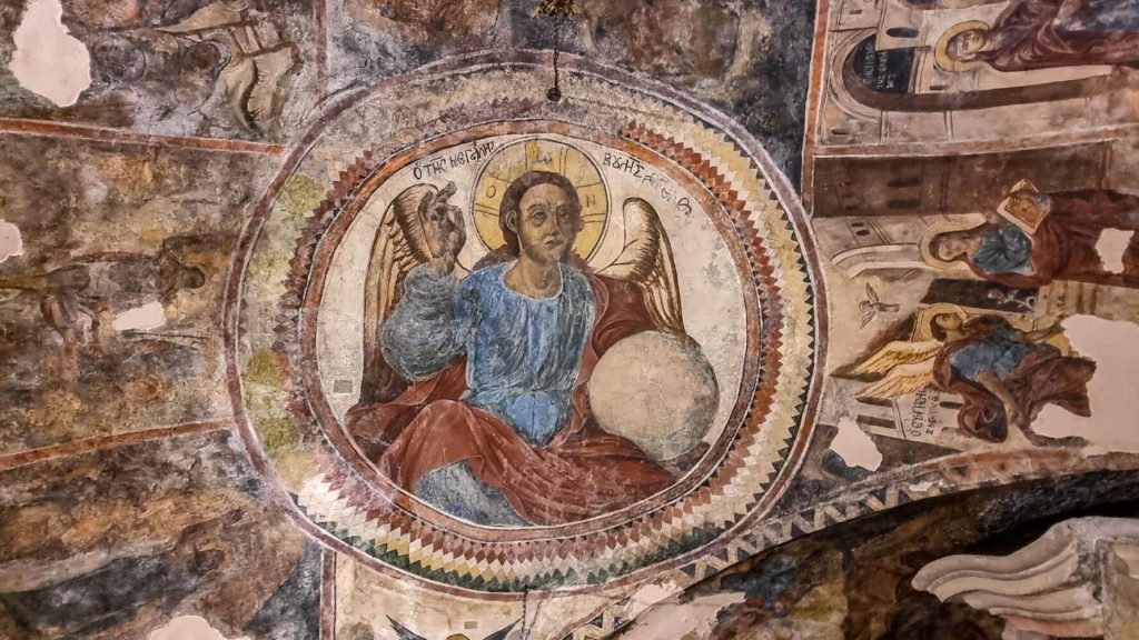Fresco paintings inside the church