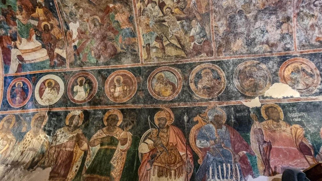 Fresco paintings inside the church