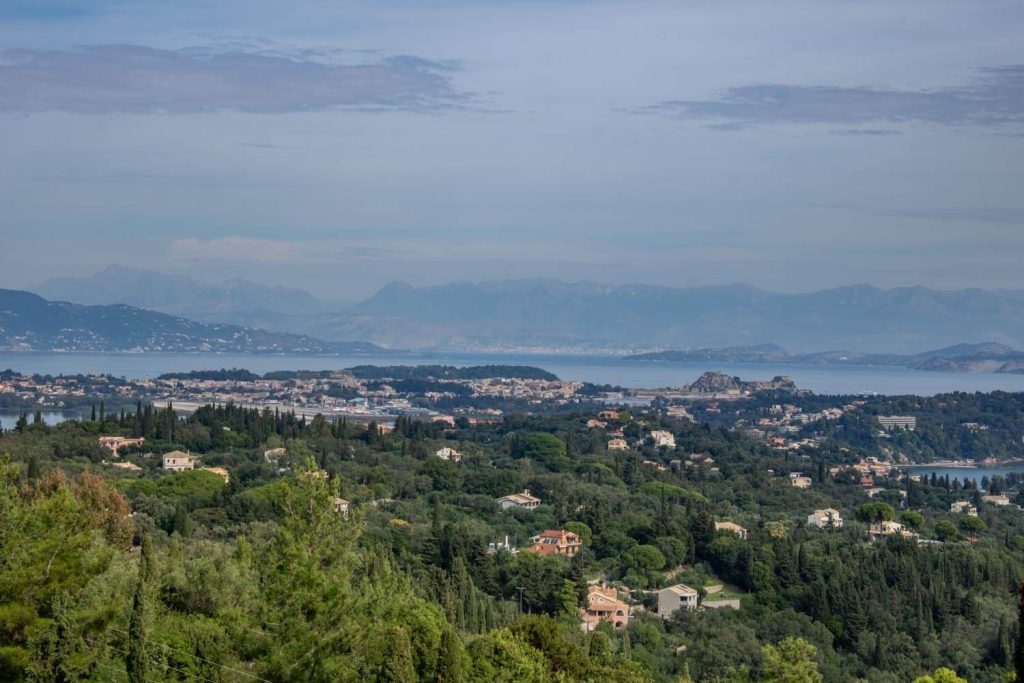View at Corfu Town from the Achilleion Palace