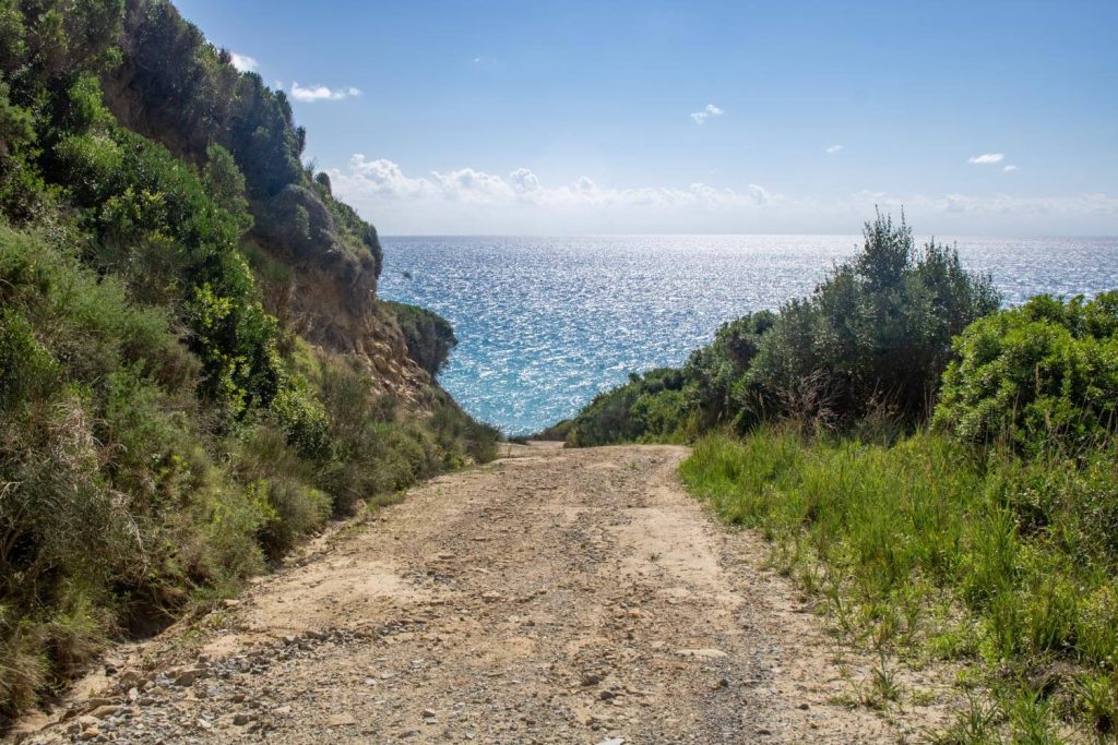 Last part of the road to Skalia Beach Last part of the road to Skalia Beach